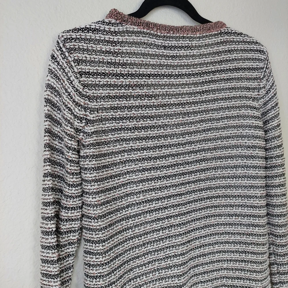 Rag and Bone Striped Metallic Long Sleeve Sweater‎ Size Small
